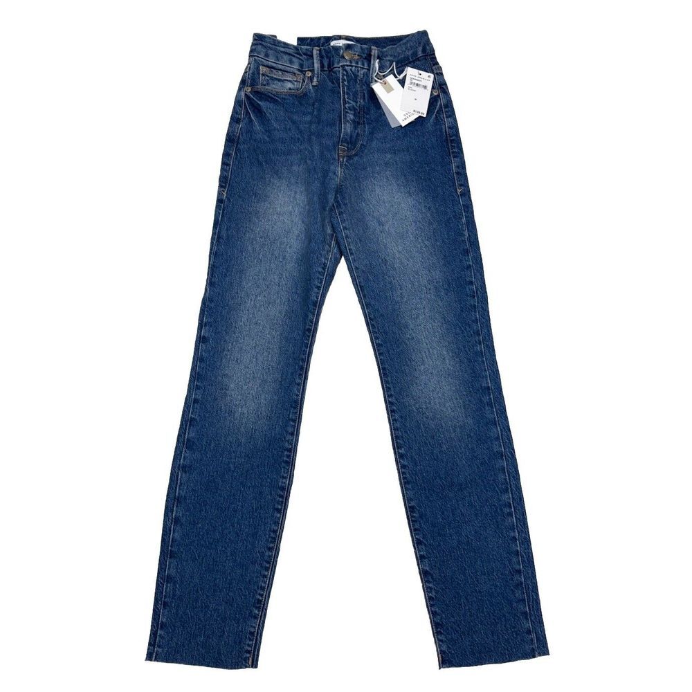 Good American Womens Jeans Good Classic Size 00/24 High Rise Frayed Ankle NWT